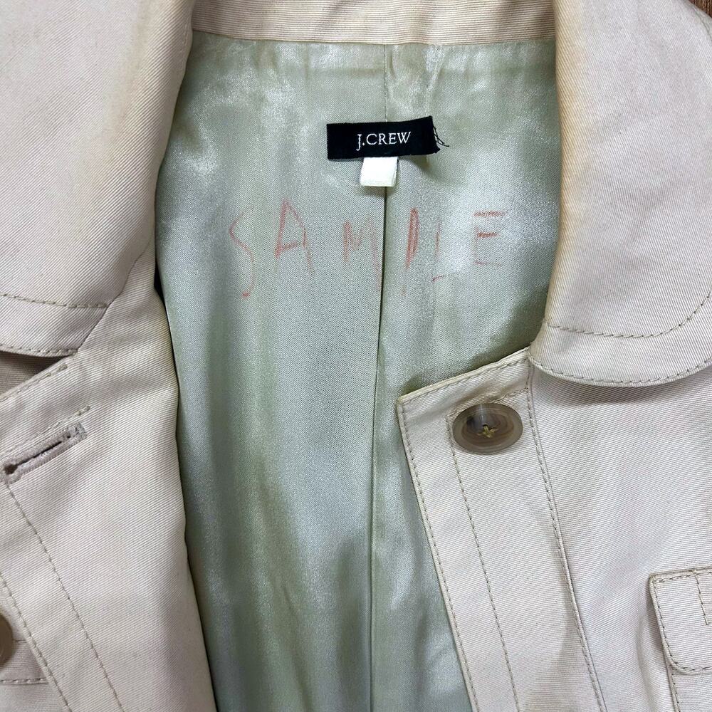 RARE Y2K J.Crew SAMPLE Tailored Trench Coat Classic Khaki Belted Pre-Production - Picture 9 of 16